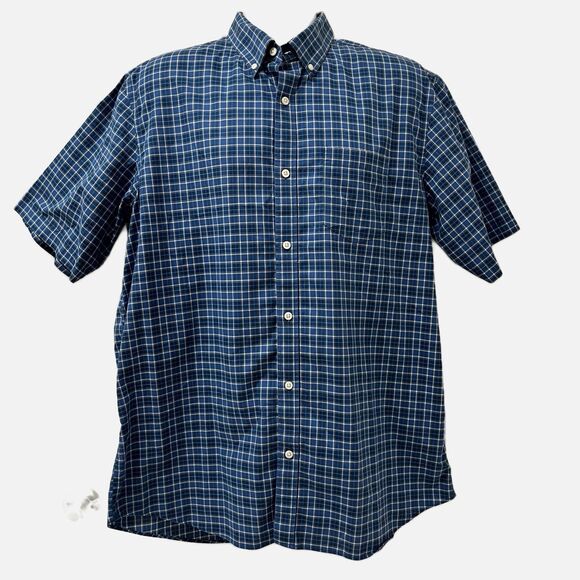 L.L. Bean Other - LL Bean Traditional Fit Blue Plaid Short Sleeve Shirt Size Large